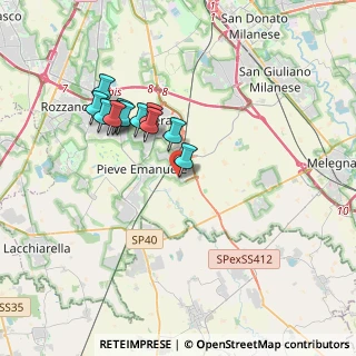Mappa Via Cristina di Belgioioso, 20085 Locate di Triulzi MI, Italia (3.18333)