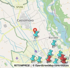 Mappa SP206, 27023 Cassolnovo PV, Italia (3.41333)