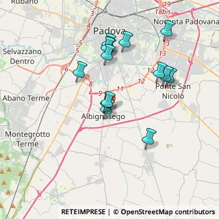 Mappa Via Roncon, 35020 Albignasego PD, Italia (3.57286)