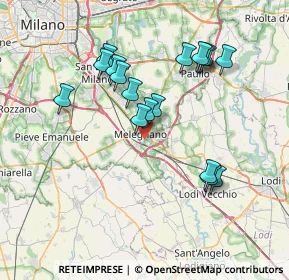 Mappa Via degli Oleandri, 20077 Melegnano MI, Italia (6.98882)