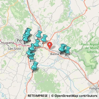 Mappa Via Attilio Migno, 06083 Bastia Umbra PG, Italia (7.4405)