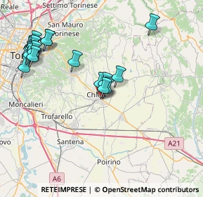 Mappa Via Bogino, 10023 Chieri TO, Italia (9.2335)