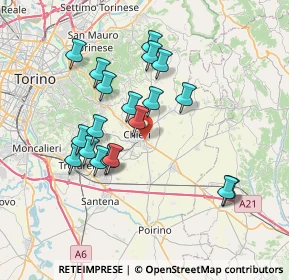 Mappa Via Bogino, 10023 Chieri TO, Italia (6.73579)