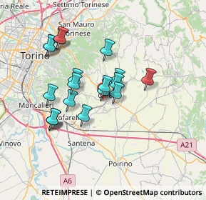 Mappa Via Degli Olmi, 10023 Chieri TO, Italia (6.21316)