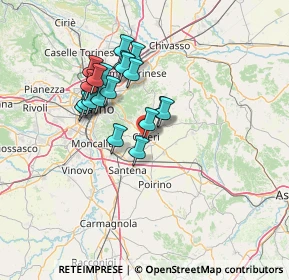 Mappa Via Perrone, 10023 Chieri TO, Italia (11.622)