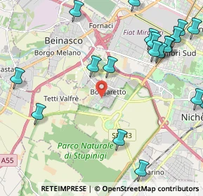 Mappa Strada Orbassano, 10092 Borgaretto TO, Italia (2.9175)
