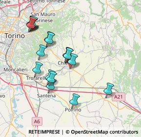 Mappa Via Giuseppe Giacosa, 10023 Chieri TO, Italia (7.47722)