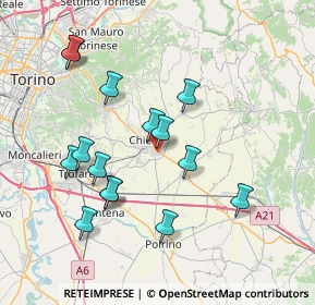 Mappa Via Giuseppe Giacosa, 10023 Chieri TO, Italia (7.50067)