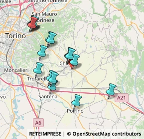 Mappa Via Polesine, 10023 Chieri TO, Italia (7.44556)