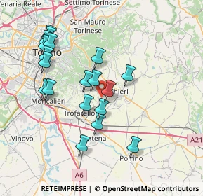 Mappa Strada del Vibernone, 10023 Chieri TO, Italia (7.47105)