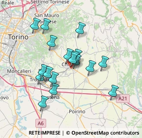 Mappa Via Lombroso, 10023 Chieri TO, Italia (5.93944)