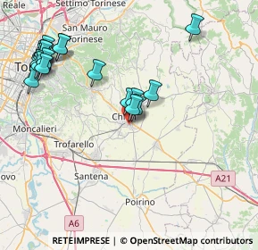 Mappa Via Lombroso, 10023 Chieri TO, Italia (9.381)