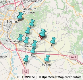 Mappa Via L. Einaudi, 10023 Chieri TO, Italia (6.57867)