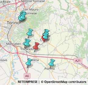 Mappa Via L. Einaudi, 10023 Chieri TO, Italia (7.08769)