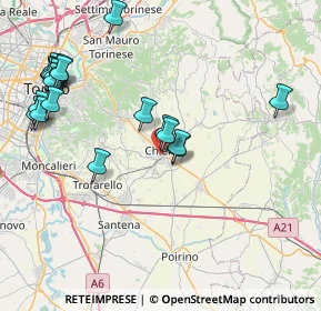 Mappa 10023 Chieri TO, Italia (9.3525)
