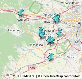 Mappa Via Alessandro Volta, 10090 Bruino TO, Italia (5.84545)