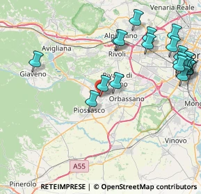 Mappa Via Alessandro Volta, 10090 Bruino TO, Italia (10.1865)