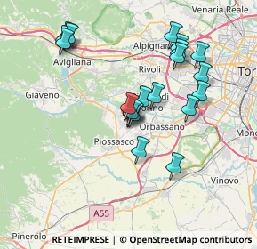 Mappa Via Alessandro Volta, 10090 Bruino TO, Italia (6.9975)