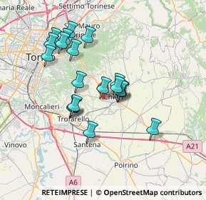 Mappa Strada della Luigina, 10023 Chieri TO, Italia (6.2655)