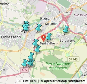 Mappa Via Tetti Valfre Frazione, 10092 Beinasco TO, Italia (1.85333)