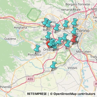 Mappa Via Coppino Michele, 10043 Orbassano TO, Italia (5.94706)