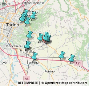 Mappa Via Angelo Mosso, 10023 Chieri TO, Italia (6.12889)