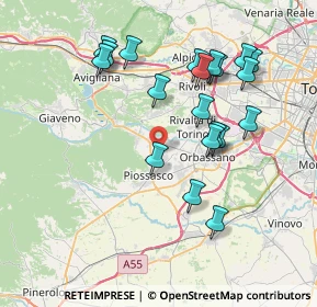 Mappa Via Giambattista Tiepolo, 10090 Bruino TO, Italia (7.6715)