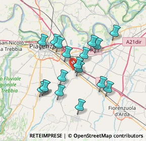 Mappa Via Emilia Parmense, 29010 Pontenure PC, Italia (6.27778)