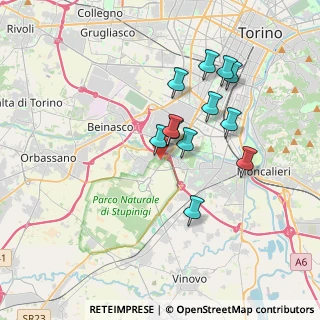 Mappa Via Rond? Bernardo, 10092 Borgaretto TO, Italia (3.0775)