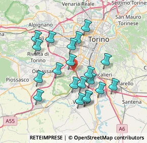 Mappa Via Rond? Bernardo, 10092 Borgaretto TO, Italia (6.6045)