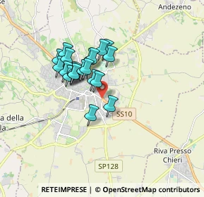 Mappa Strada Riva, 10023 Chieri TO, Italia (1.307)
