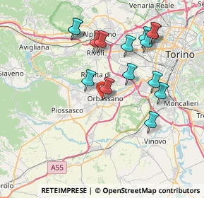 Mappa Via Massimo D'Azeglio, 10043 Orbassano TO, Italia (7.65067)