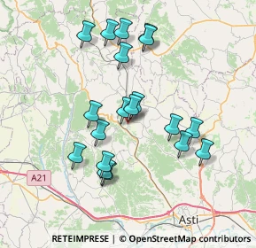 Mappa 14025 Montechiaro d'Asti AT, Italia (6.84316)