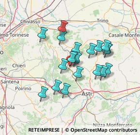 Mappa 14025 Montechiaro d'Asti AT, Italia (11.2575)