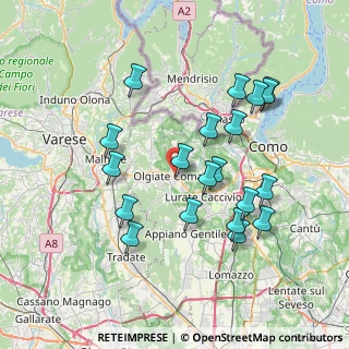 Mappa Via Battisti, 22077 Olgiate Comasco CO, Italia (7.3585)