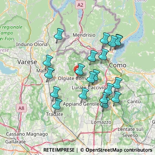 Mappa Via Giuseppe Garibaldi, 22077 Olgiate Comasco CO, Italia (7.2805)
