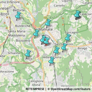 Mappa Via Giacomo Brodolini, 21046 Malnate VA, Italia (1.95143)