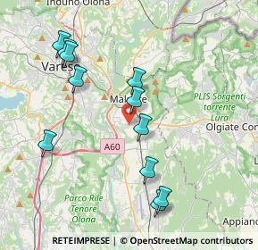 Mappa Via Giacomo Brodolini, 21046 Malnate VA, Italia (4.01727)