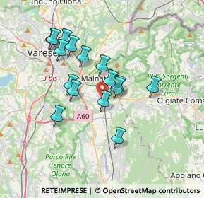 Mappa Via dei Tre Corsi, 21046 Malnate VA, Italia (3.04875)