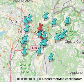 Mappa Via dei Tre Corsi, 21046 Malnate VA, Italia (3.01053)