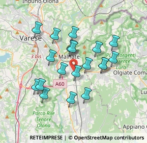 Mappa Via dei Tre Corsi, 21046 Malnate VA, Italia (3.085)