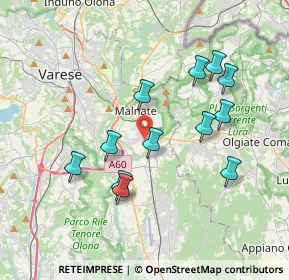 Mappa Via dei Tre Corsi, 21046 Malnate VA, Italia (3.52417)