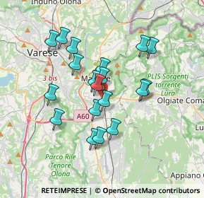 Mappa Via dei Tre Corsi, 21046 Malnate VA, Italia (3.03579)