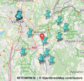 Mappa Via dei Tre Corsi, 21046 Malnate VA, Italia (4.26471)