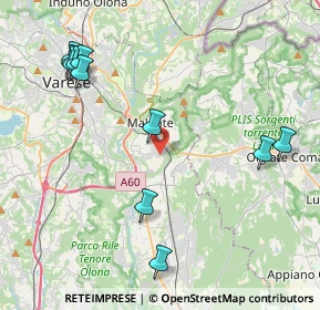 Mappa Via dei Tre Corsi, 21046 Malnate VA, Italia (4.92091)