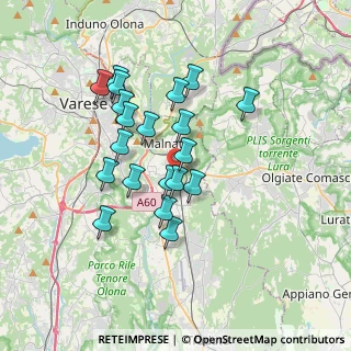 Mappa Via dei Tre Corsi, 21046 Malnate VA, Italia (3.0525)