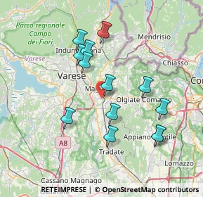 Mappa Via dei Tre Corsi, 21046 Malnate VA, Italia (6.96077)