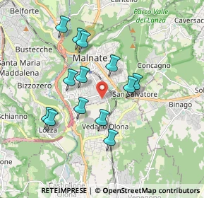 Mappa Via dei Tre Corsi, 21046 Malnate VA, Italia (1.64)