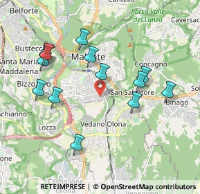 Mappa Via dei Tre Corsi, 21046 Malnate VA, Italia (1.91077)