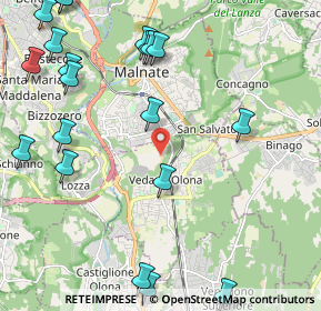 Mappa Via Celidonia, 21040 Malnate VA, Italia (2.8465)